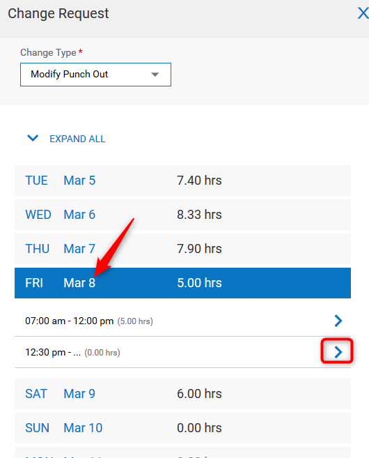 Employee Submitting Timesheet Change Requests (New UI) Inova Payroll