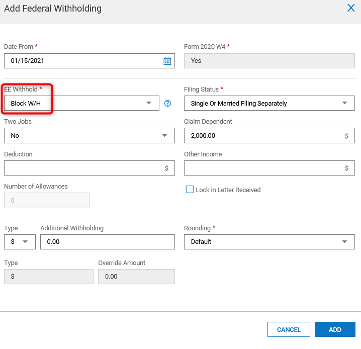 Employee Tax Settings (New UI) 501c Exempt FICA, FUTA, & CA SDI